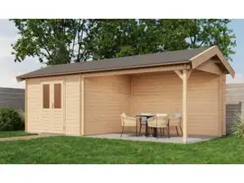 Lugarde Select | Tuinhuis Epe met Overkapping Rechts 300 + 400 x 300 | Onbehandeld