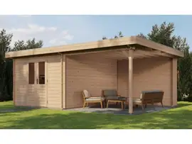 Lugarde Select | Tuinhuis Tiel met Overkapping Rechts 300 + 300 x 400 | Onbehandeld