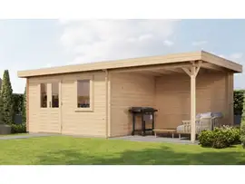 Lugarde Select | Tuinhuis Elst met Overkapping Rechts 400 + 300 x 300 | Onbehandeld