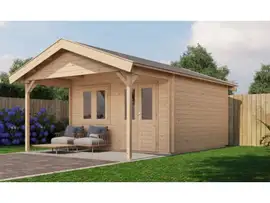 Lugarde Select | Tuinhuis Elburg met Overkapping 400 + 200 x 400 | Onbehandeld