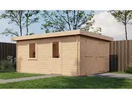 Lugarde Select | Blokhut Lochem met Garagedeur 400 x 500 | Onbehandeld