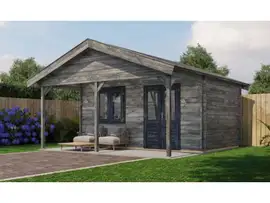 Lugarde Select | Tuinhuis Heerde met Overkapping 500 + 200 x 300 | Keteldruk Grijs