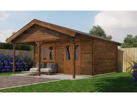 Lugarde Select | Tuinhuis Bennekom met Overkapping 500 + 200 x 400 | Keteldruk Bruin