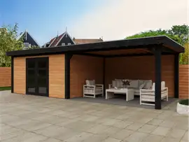 Fonteyn | Tuinhuis Thirza met Overkapping 800 x 300 Exclusief