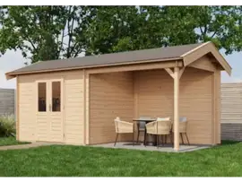 Lugarde Select | Tuinhuis Varsseveld met Overkapping Rechts 300 + 300 x 250 | Onbehandeld