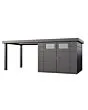 Telluria | Tuinhuis Classico 2724 met Overkapping Open Lounge Large | Links | Antraciet