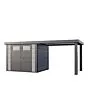 Telluria | Tuinhuis Classico 2724 met Overkapping Open Lounge Large | Rechts | Lichtgrijs