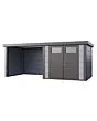 Telluria | Tuinhuis Classico 2724 met Overkapping Lounge Small | Links | Lichtgrijs