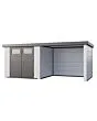 Telluria | Tuinhuis Classico 2724 met Overkapping Lounge Small | Rechts | Wit