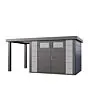 Telluria | Tuinhuis Classico 3024 met Overkapping Open Lounge Small | Links | Lichtgrijs