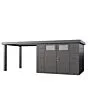 Telluria | Tuinhuis Classico 3024 met Overkapping Open Lounge Large | Links | Antraciet