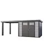 Telluria | Tuinhuis Classico 3024 met Overkapping Open Lounge Large | Links | Lichtgrijs
