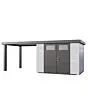 Telluria | Tuinhuis Classico 3024 met Overkapping Open Lounge Large | Links | Wit