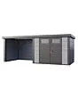 Telluria | Tuinhuis Classico 3024 met Overkapping Lounge Small | Links | Lichtgrijs