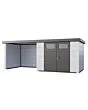 Telluria | Tuinhuis Classico 3024 met Overkapping Lounge Small | Links | Wit