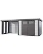 Telluria | Tuinhuis Classico 3024 met Overkapping Lounge Small met Ramen | Links | Wit-Antraciet