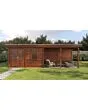 Lugarde Select Modern | Tuinhuis Dronten met Veranda Rechts 388 + 400 x 250 | Bruin Geolied