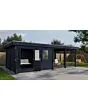 Lugarde Select Modern | Tuinhuis Amstelveen met Veranda Rechts 388 + 400 x 388 | Zwart Geolied