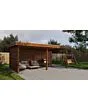 Lugarde Select veranda Assen 588x300cm - Bruin geolied