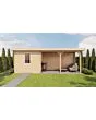 Lugarde Select | Tuinhuis Ede met Overkapping Rechts 250 + 400 x 250 | Onbehandeld