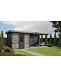 Lugarde Select | Tuinhuis Ede met Overkapping Rechts 250 + 400 x 250 | Keteldruk Grijs