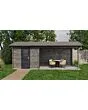 Lugarde Select | Tuinhuis Oldenzaal met Overkapping Rechts 250 + 400 x 250 | Keteldruk Grijs