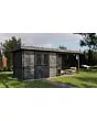 Lugarde Select | Blokhut Wageningen met Overkapping 300 + 300 x 250 | Keteldruk Grijs