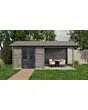 Lugarde Select | Tuinhuis Raalte met Overkapping Rechts 300 + 300 x 300 | Keteldruk Grijs