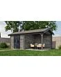 Lugarde Select | Tuinhuis Raalte met Overkapping Rechts 300 + 300 x 300 | Keteldruk Grijs