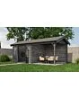 Lugarde Select | Tuinhuis Raalte met Overkapping Rechts 300 + 300 x 300 | Keteldruk Grijs