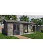 Lugarde Select | Blokhut Epe met Overkapping 300 + 400 x 300 | Keteldruk Grijs