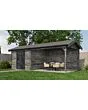 Lugarde Select | Blokhut Epe met Overkapping 300 + 400 x 300 | Keteldruk Grijs