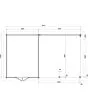 Lugarde Select | Tuinhuis Culemborg met Overkapping Rechts 300 + 400 x 400 | Onbehandeld
