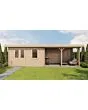Lugarde Select | Tuinhuis Huissen met Overkapping Rechts 400 + 400 x 300 | Onbehandeld