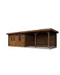 Lugarde Select | Blokhut Huissen met Overkapping 400 + 400 x 300 | Keteldruk Bruin