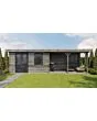 Lugarde Select | Tuinhuis Huissen met Overkapping Rechts 400 + 400 x 300 | Keteldruk Grijs
