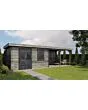Lugarde Select | Tuinhuis Huissen met Overkapping Rechts 400 + 400 x 300 | Keteldruk Grijs