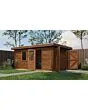 Lugarde Select | Blokhut Eibergen met Garagedeur 350 x 500 | Keteldruk Bruin