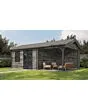 Lugarde Select | Tuinhuis Oosterbeek met Overkapping Rechts 400 + 300 x 400 | Keteldruk Grijs
