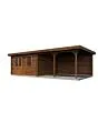 Lugarde Select | Tuinhuis Didam met Overkapping Rechts 400 + 400 x 400 | Keteldruk Bruin