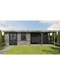 Lugarde Select | Tuinhuis Didam met Overkapping Rechts 400 + 400 x 400 | Keteldruk Grijs