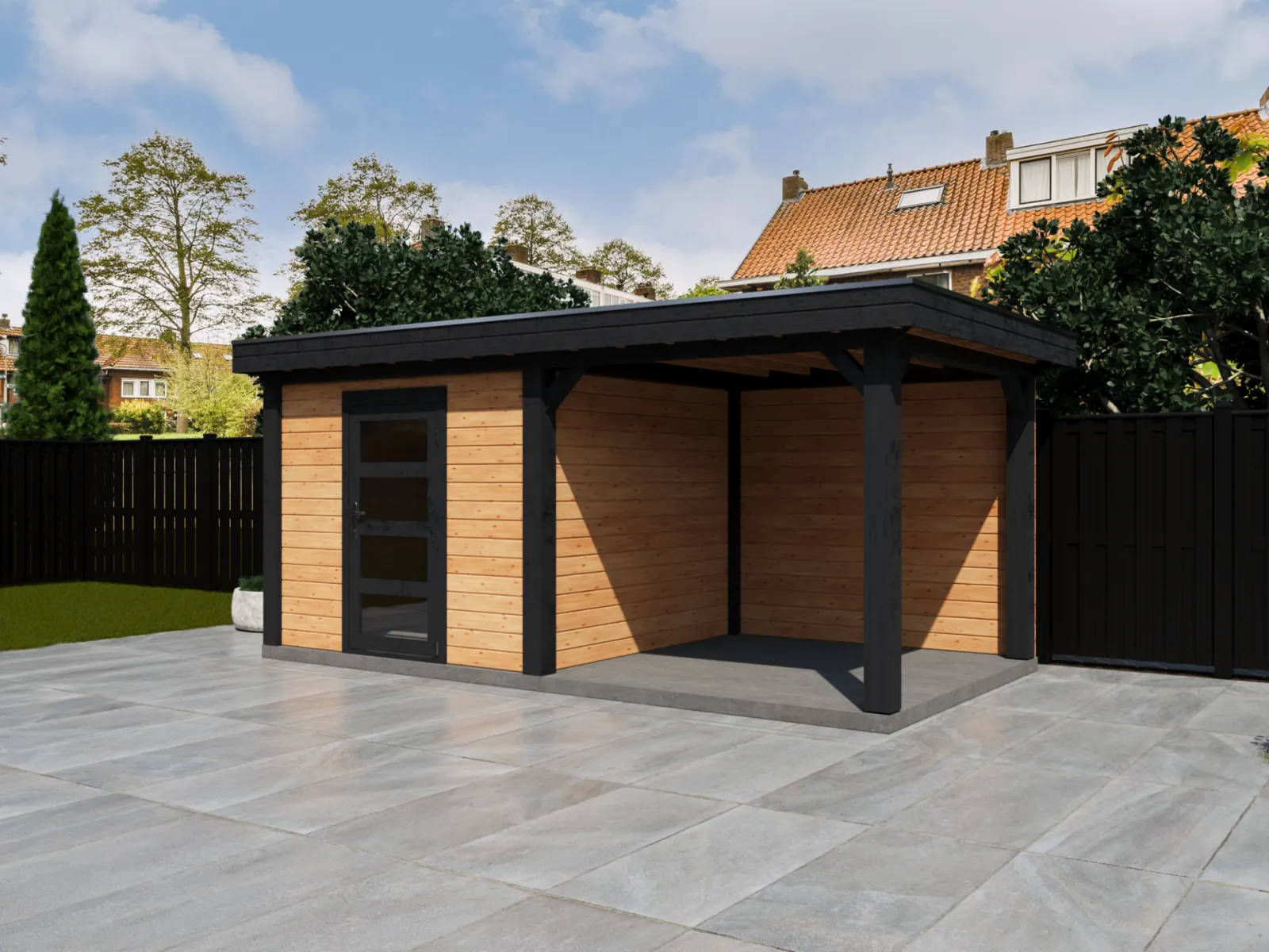 Fonteyn | Tuinhuis Demi met Overkapping 500 x 250 Exclusief