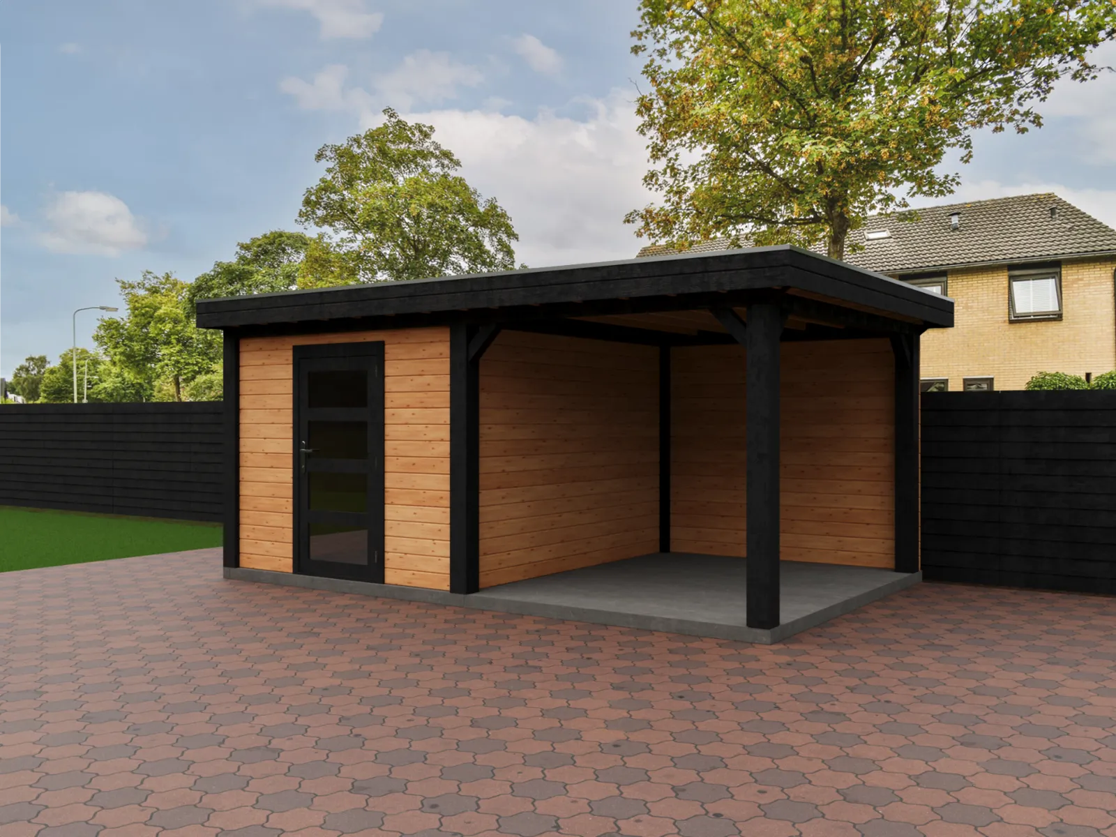 Fonteyn | Tuinhuis Eda met Overkapping 500 x 300 Exclusief