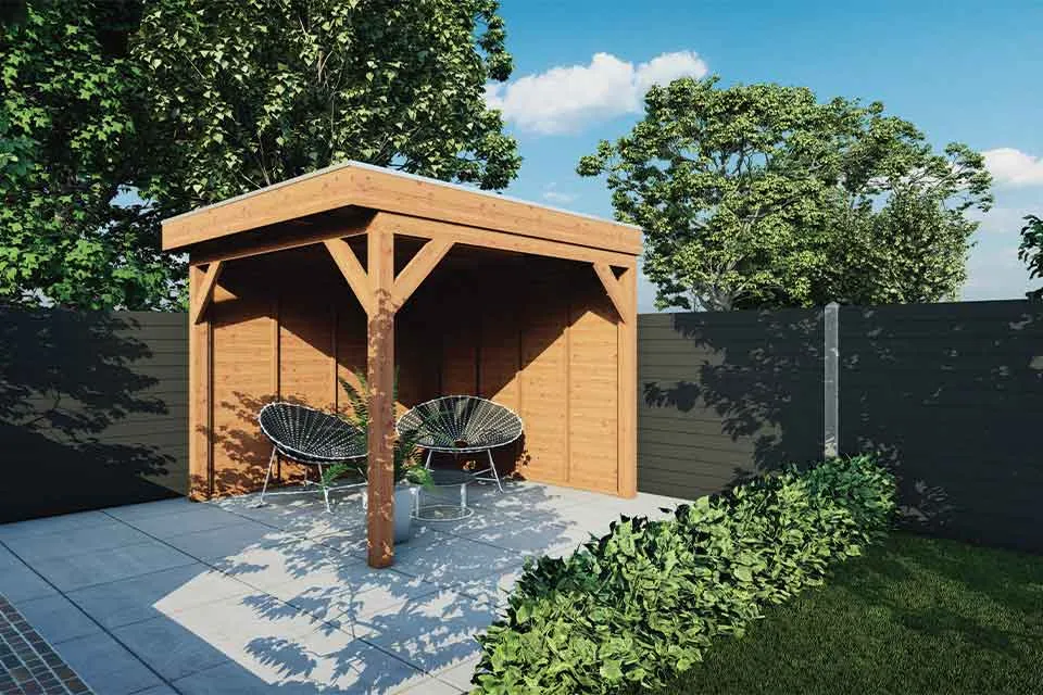 Fonteyn | Overkapping Traditioneel 3100 x 3300 | Onbehandelde Douglas Wanden