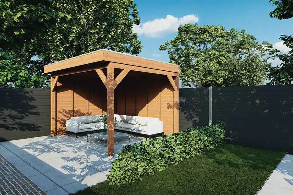 Fonteyn | Overkapping Traditioneel 3750 x 3300 | Onbehandelde Douglas Wanden