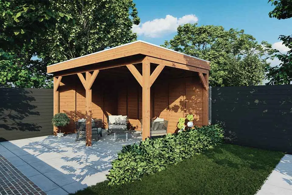 Fonteyn | Overkapping Traditioneel 4900 x 3300 | Onbehandelde Douglas Wanden