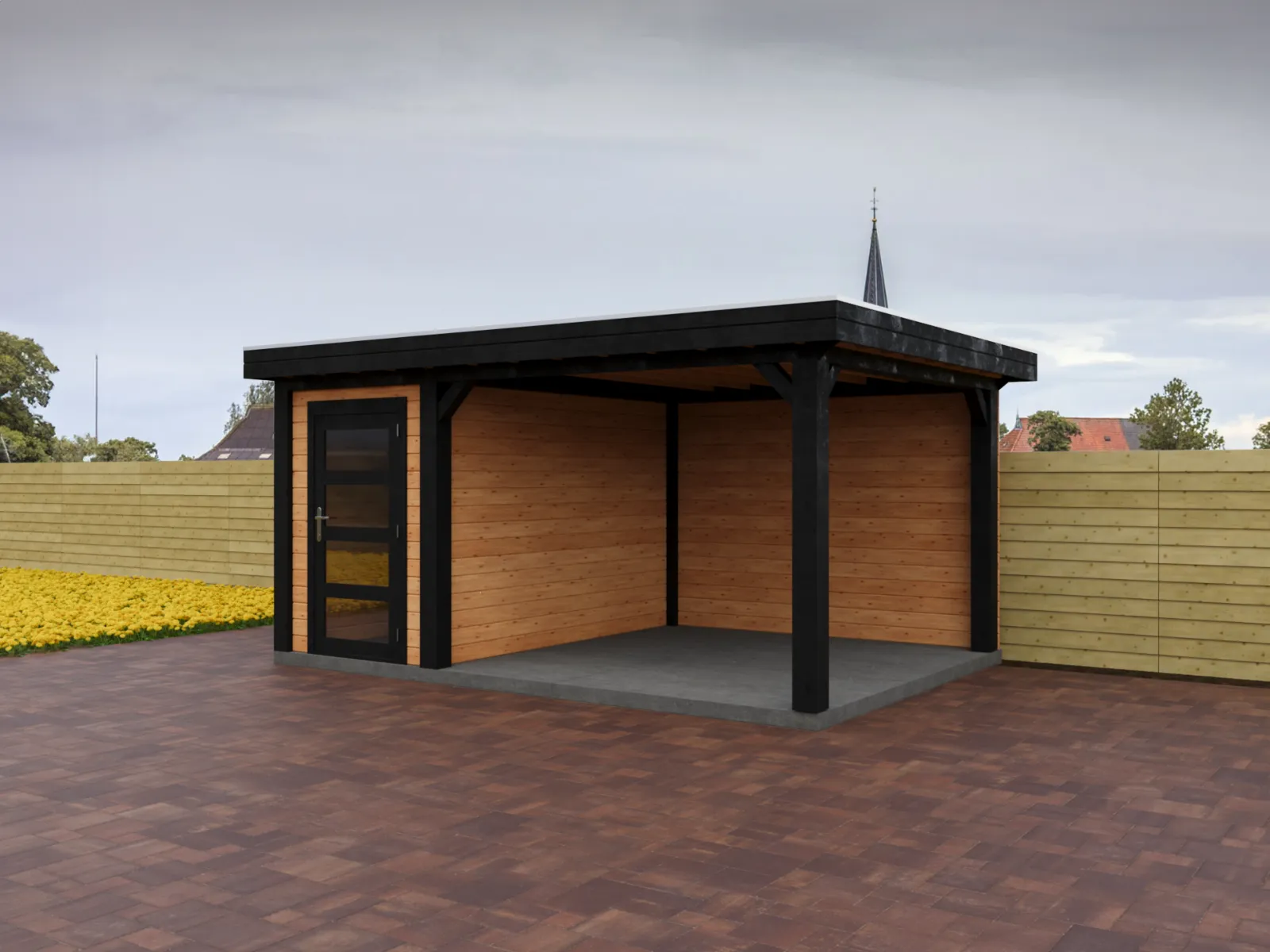 Fonteyn | Tuinhuis Jasmijn met Overkapping 450 x 300 Exclusief