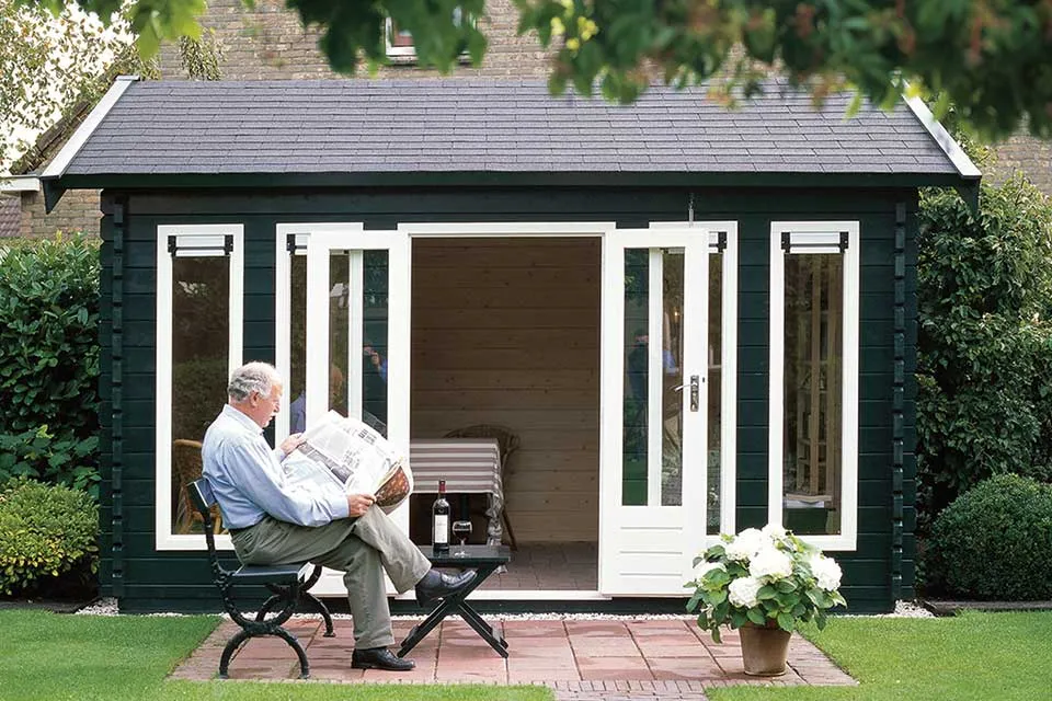 Lugarde | blokhut tuinkantoor zadeldak B13