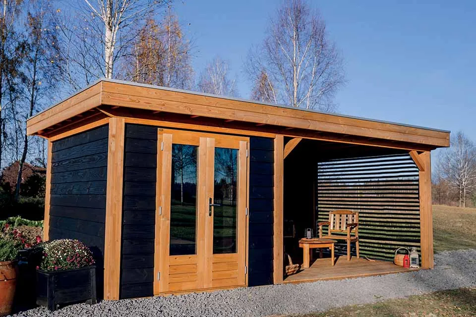 Lugarde | Douglas tuinhuis met overkapping PSD16