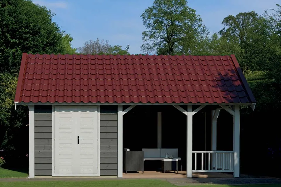 Lugarde | Douglas tuinhuis met overkapping PSD4